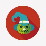 pumpkin flat icon with long shadow eps10 N26