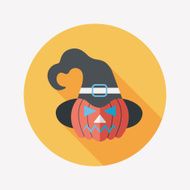 pumpkin flat icon with long shadow eps10 N27