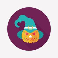 pumpkin flat icon with long shadow eps10 N28