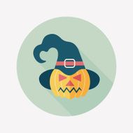 pumpkin flat icon with long shadow eps10 N29