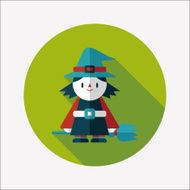witch flat icon with long shadow eps10 N18