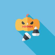 pumpkin flat icon with long shadow eps10 N31