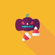 pumpkin flat icon with long shadow eps10 N32