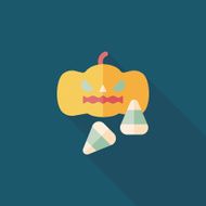 pumpkin flat icon with long shadow eps10 N33