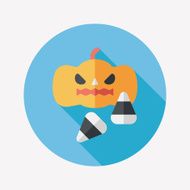 pumpkin flat icon with long shadow eps10 N35