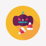 pumpkin flat icon with long shadow eps10 N36