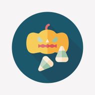 pumpkin flat icon with long shadow eps10 N37