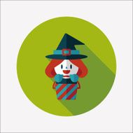 cute witch flat icon with long shadow eps10 N45