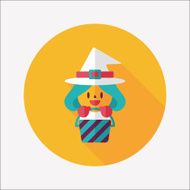 cute witch flat icon with long shadow eps10 N47