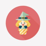 cute witch flat icon with long shadow eps10 N48