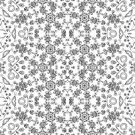 Seamless Outline Floral Pattern N4