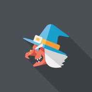 witch hat flat icon with long shadow eps10