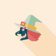 witch hat flat icon with long shadow eps10 N3
