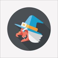 witch hat flat icon with long shadow eps10 N4