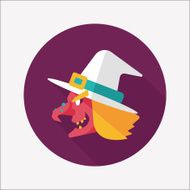 witch hat flat icon with long shadow eps10 N5