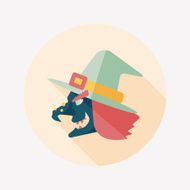 witch hat flat icon with long shadow eps10 N6
