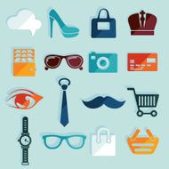 Set of fashion flat icons N92