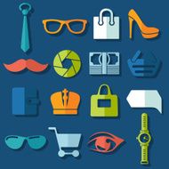 Set of fashion flat icons N94