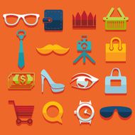 Set of fashion flat icons N95