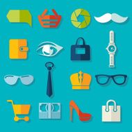 Set of fashion flat icons N96