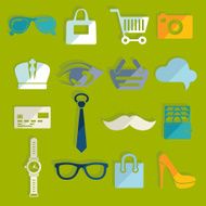 Set of fashion flat icons N97