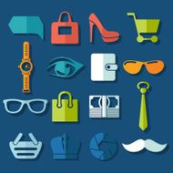 Set of fashion flat icons N98