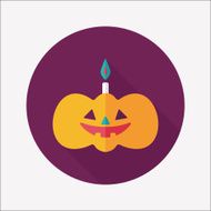 pumpkin candle flat icon with long shadow eps10 N26