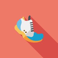 sneaker flat icon with long shadow eps10 N25