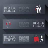 Black friday sales banners in modern design Eps10 vector illustration