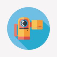 Video camera flat icon with long shadow N2