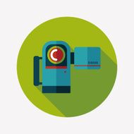 Video camera flat icon with long shadow N3