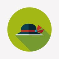 Women hat flat icon with long shadow N21