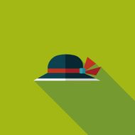 Women hat flat icon with long shadow N22