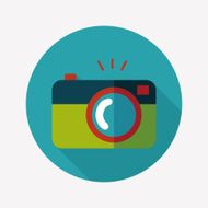 camera flat icon with long shadow N21