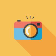 camera flat icon with long shadow N23