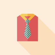 business shirt and tie flat icon with long shadow eps10 N17
