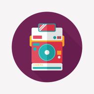 camera flat icon with long shadow eps10 N11