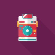 camera flat icon with long shadow eps10 N12