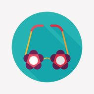 flower glasses flat icon with long shadow eps10 N2