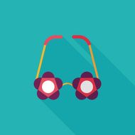 flower glasses flat icon with long shadow eps10 N4