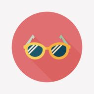 Glasses flat icon with long shadow eps10 N9