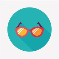 Glasses flat icon with long shadow eps10 N10