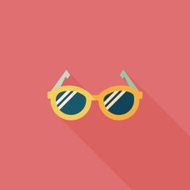 Glasses flat icon with long shadow eps10 N11