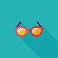 Glasses flat icon with long shadow eps10 N12