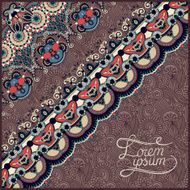 ornamental background with flower ribbon stripe pattern greeti N111