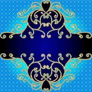 background with gold ornaments of precious stones and mesh