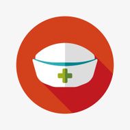 nurse hat flat icon with long shadow