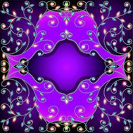 background frame with gold ornaments of precious stones