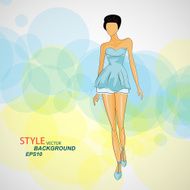 Vector sketch girl in fashion clothes eps N2