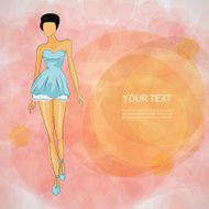 Vector sketch girl in fashion clothes eps N3